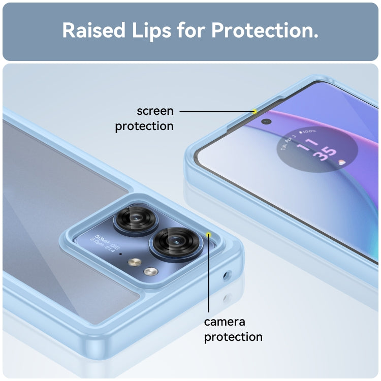 For Motorola Edge 40 Colorful Series Acrylic Hybrid TPU Phone Case(Blue)