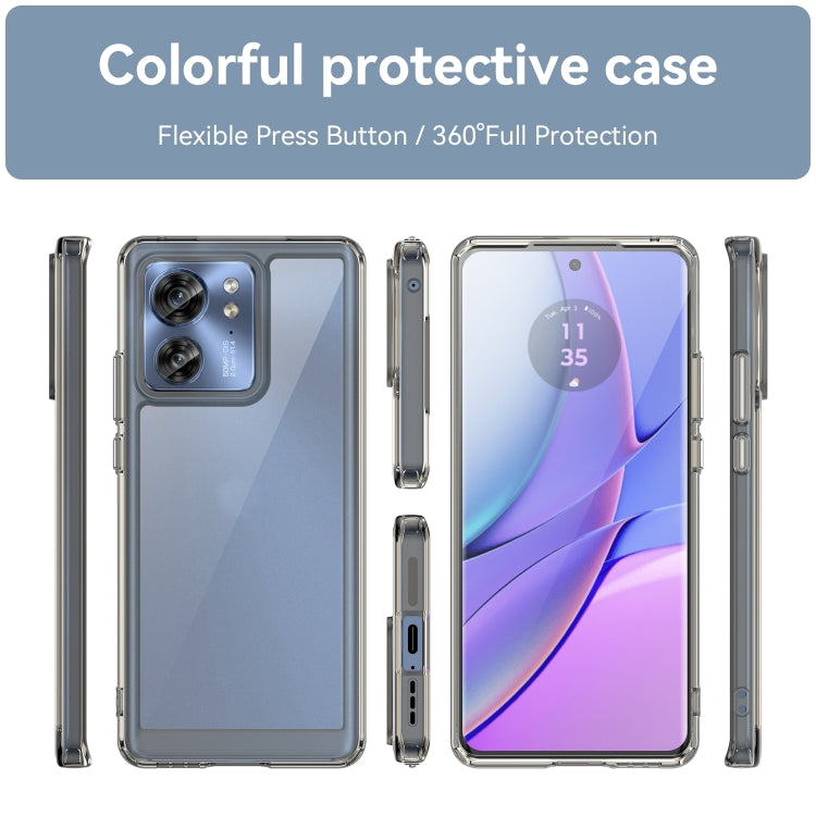 For Motorola Edge 40 Colorful Series Acrylic Hybrid TPU Phone Case(Transparent Grey)