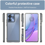 For Motorola Edge 40 Colorful Series Acrylic Hybrid TPU Phone Case(Transparent Grey)
