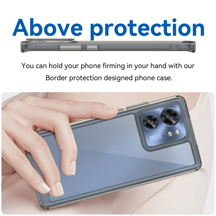 For Motorola Edge 40 Colorful Series Acrylic Hybrid TPU Phone Case(Transparent Grey)