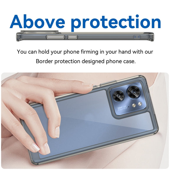For Motorola Edge 40 Colorful Series Acrylic Hybrid TPU Phone Case(Transparent Grey)