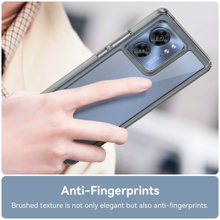 For Motorola Edge 40 Colorful Series Acrylic Hybrid TPU Phone Case(Transparent Grey)