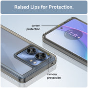 For Motorola Edge 40 Colorful Series Acrylic Hybrid TPU Phone Case(Transparent Grey)