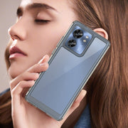 For Motorola Edge 40 Colorful Series Acrylic Hybrid TPU Phone Case(Transparent Grey)
