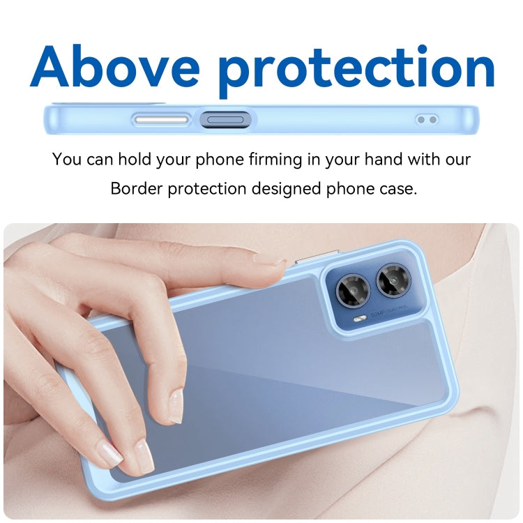 For Motorola Moto G34 Colorful Series Acrylic Hybrid TPU Phone Case(Blue)