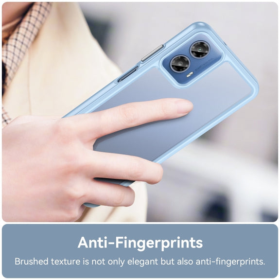 For Motorola Moto G34 Colorful Series Acrylic Hybrid TPU Phone Case(Blue)