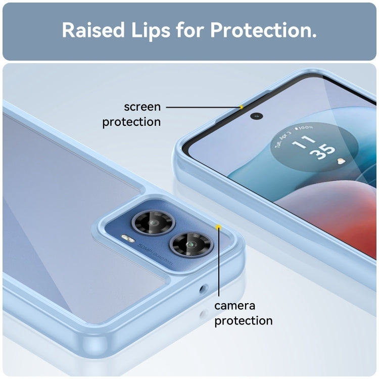 For Motorola Moto G34 Colorful Series Acrylic Hybrid TPU Phone Case(Blue)