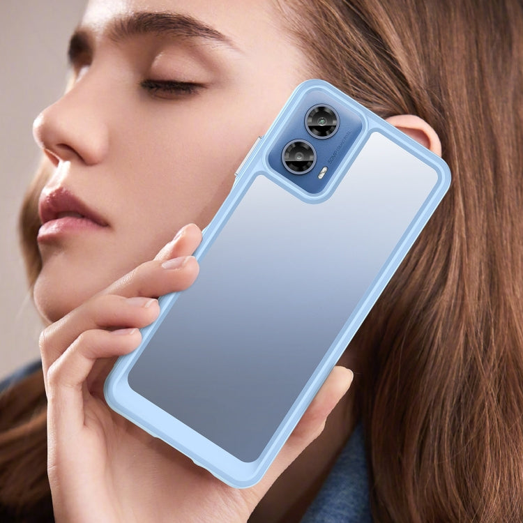 For Motorola Moto G34 Colorful Series Acrylic Hybrid TPU Phone Case(Blue)