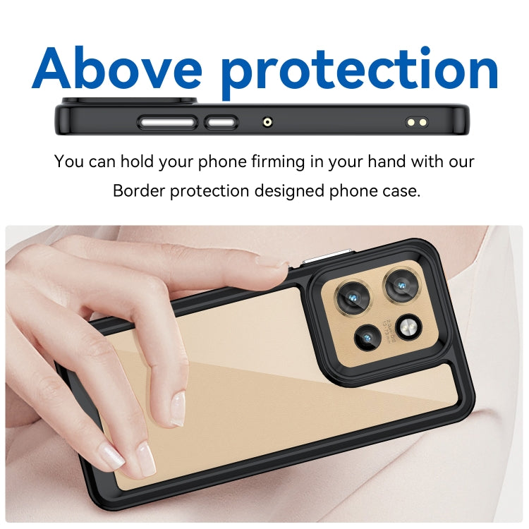 For Motorola Moto S50 Colorful Series Acrylic Hybrid TPU Phone Case(Black)
