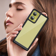 For Motorola S50 Neo Colorful Series Acrylic Hybrid TPU Phone Case(Black)