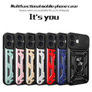 For iPhone 16 Sliding Camera Cover Design TPU+PC Phone Case(Blue)