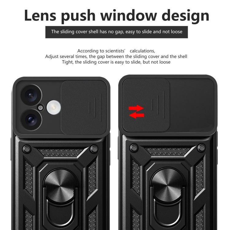 For iPhone 16 Sliding Camera Cover Design TPU+PC Phone Case(Silver)
