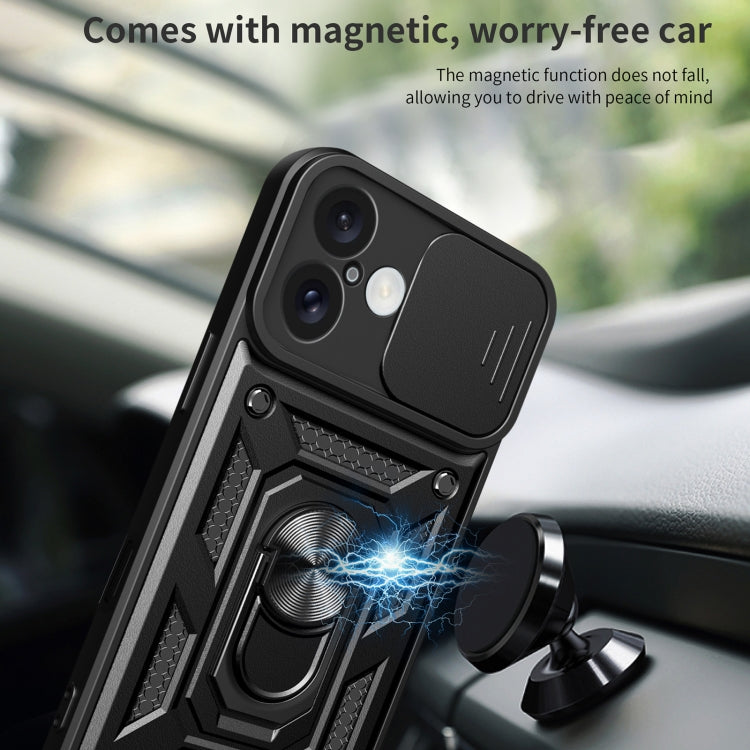For iPhone 16 Sliding Camera Cover Design TPU+PC Phone Case(Silver)