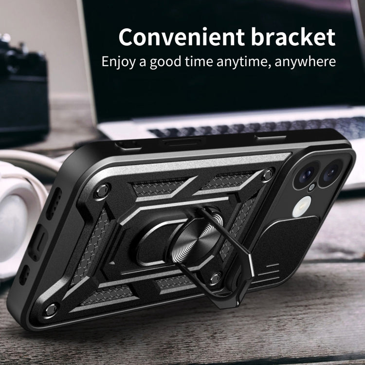 For iPhone 16 Sliding Camera Cover Design TPU+PC Phone Case(Silver)