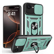For iPhone 16e Sliding Camera Cover Design TPU+PC Phone Case(Green) - iPhone 16e Cases by PMC TechLife | Online Shopping South Africa | PMC TechLife | Buy Now Pay Later Mobicred