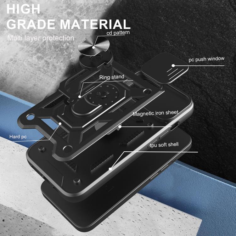For iPhone 16e Sliding Camera Cover Design TPU+PC Phone Case(Gold)
