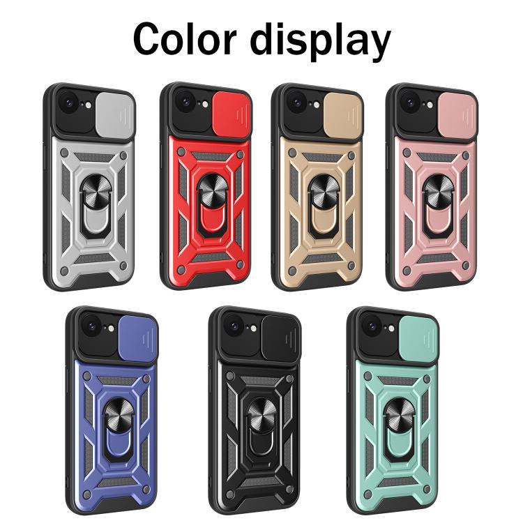 For iPhone 16e Sliding Camera Cover Design TPU+PC Phone Case(Silver)