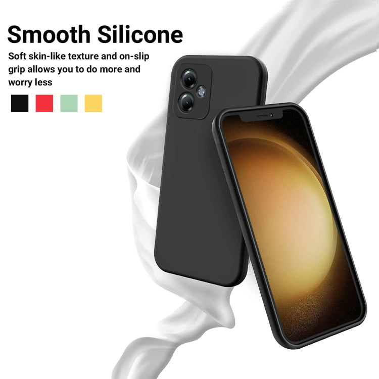 For Motorola Moto G14 Pure Color Liquid Silicone Shockproof Phone Case(Black)
