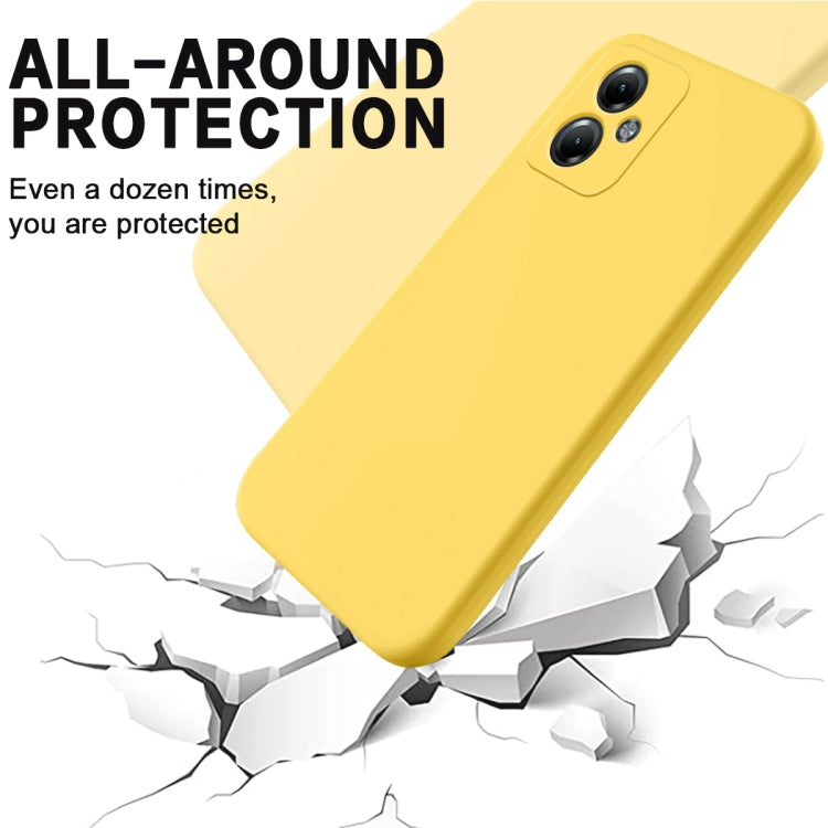 For Motorola Moto G54 Power Pure Color Liquid Silicone Shockproof Phone Case(Yellow)