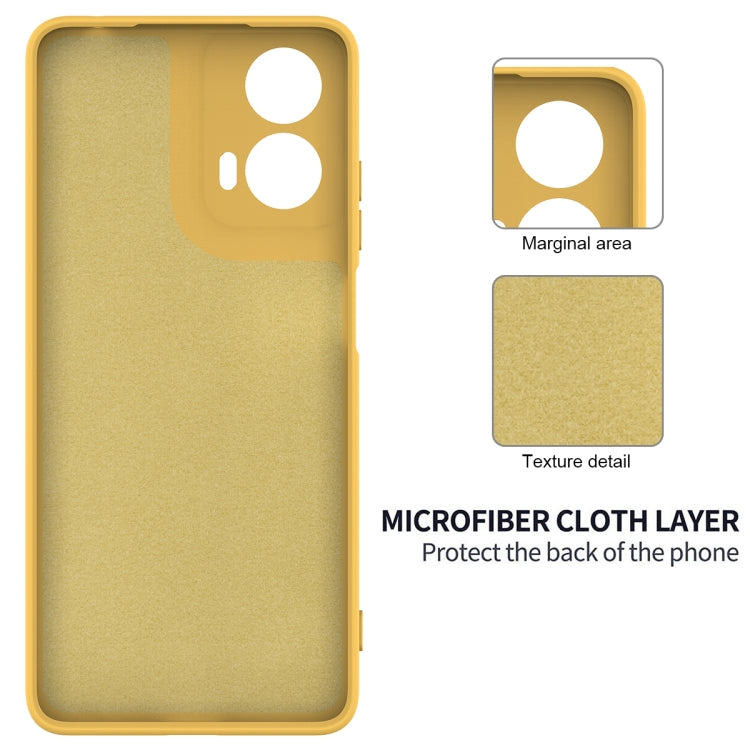 For Motorola Moto G04 / G24 Solid Color Liquid Silicone Dropproof Full Coverage Phone Case(Yellow)