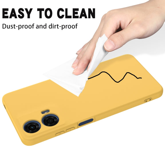 For Motorola Moto G04 / G24 Solid Color Liquid Silicone Dropproof Full Coverage Phone Case(Yellow)