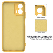 For Motorola Moto G34 Solid Color Liquid Silicone Dropproof Full Coverage Phone Case(Yellow)