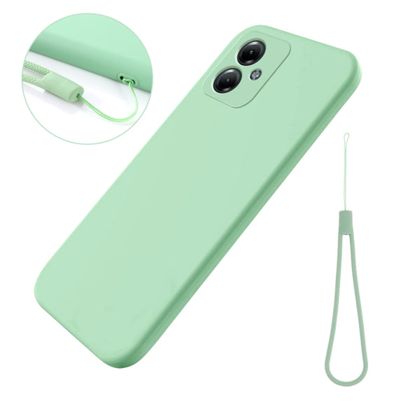 For Motorola Moto G64 Solid Color Liquid Silicone Dropproof Full Coverage Phone Case(Green)