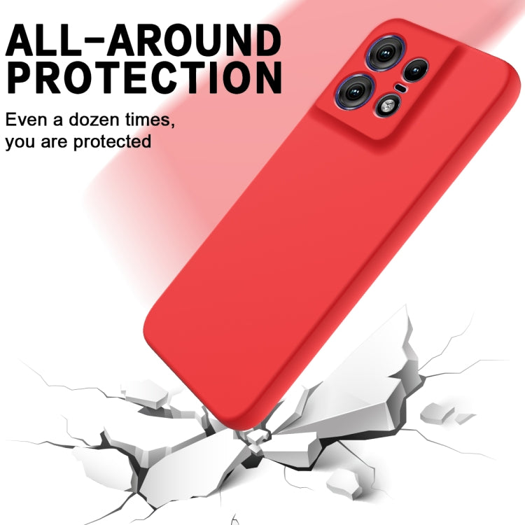 For Motorola Edge 50 Pro Solid Color Liquid Silicone Dropproof Full Coverage Phone Case(Red)
