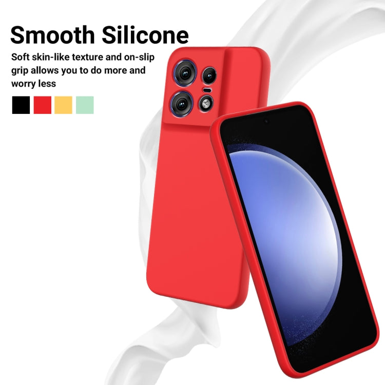 For Motorola Edge 50 Pro Solid Color Liquid Silicone Dropproof Full Coverage Phone Case(Red)