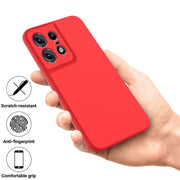 For Motorola Edge 50 Pro Solid Color Liquid Silicone Dropproof Full Coverage Phone Case(Red)