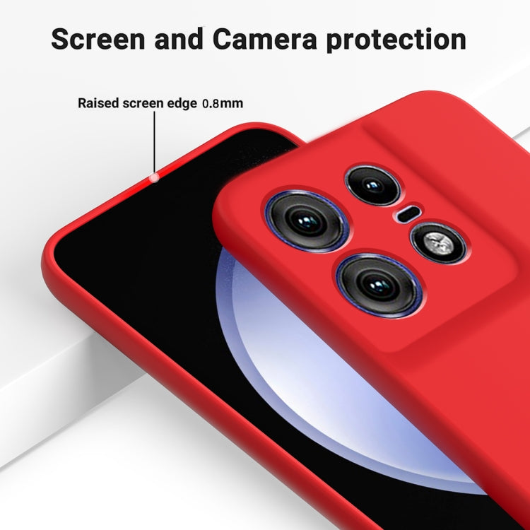 For Motorola Edge 50 Pro Solid Color Liquid Silicone Dropproof Full Coverage Phone Case(Red)