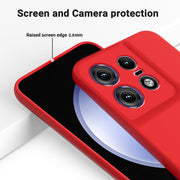 For Motorola Edge 50 Pro Solid Color Liquid Silicone Dropproof Full Coverage Phone Case(Red)