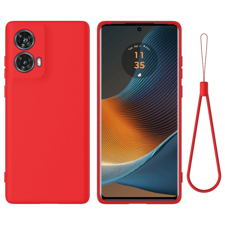 For Motorola Moto G85 Solid Color Liquid Silicone Dropproof Full Coverage Phone Case(Red)