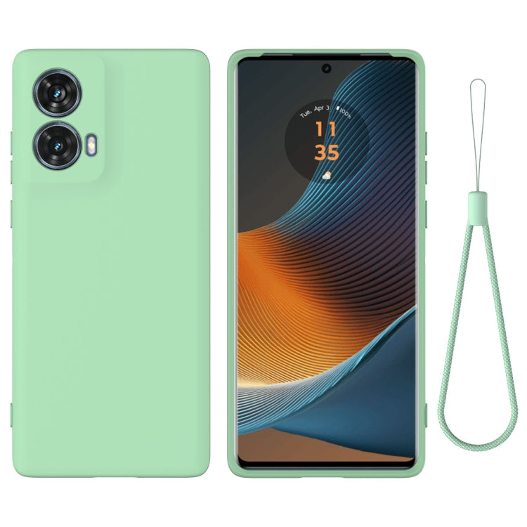 For Motorola Moto G85 Solid Color Liquid Silicone Dropproof Full Coverage Phone Case(Green)