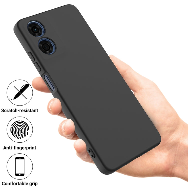 For Motorola Moto E14 Solid Color Liquid Silicone Dropproof Full Coverage Phone Case(Black)