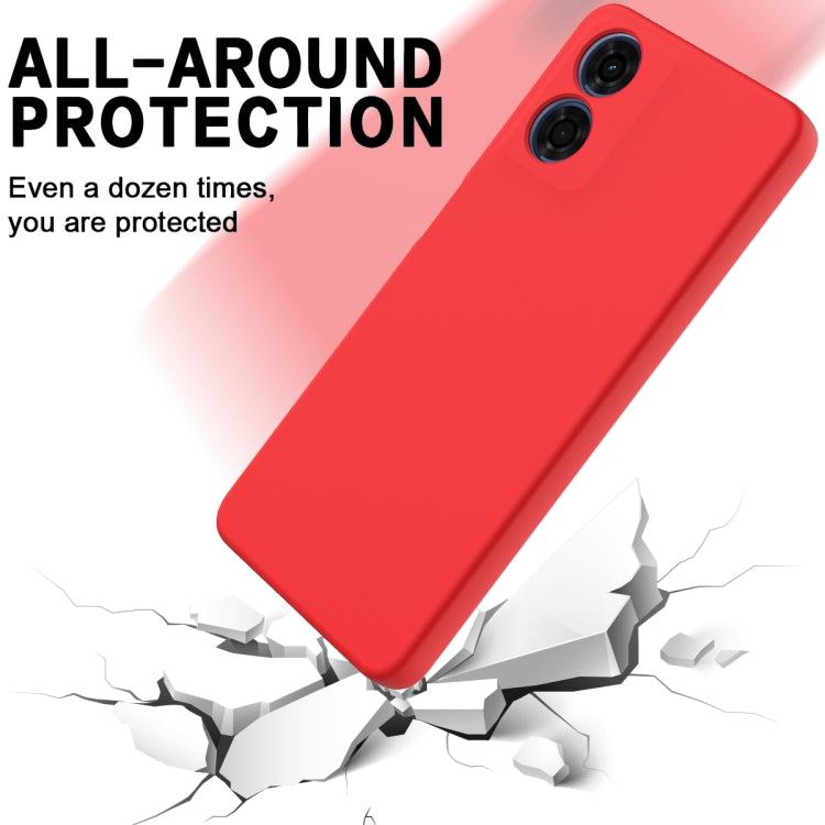 For Motorola Moto E14 Solid Color Liquid Silicone Dropproof Full Coverage Phone Case(Red)