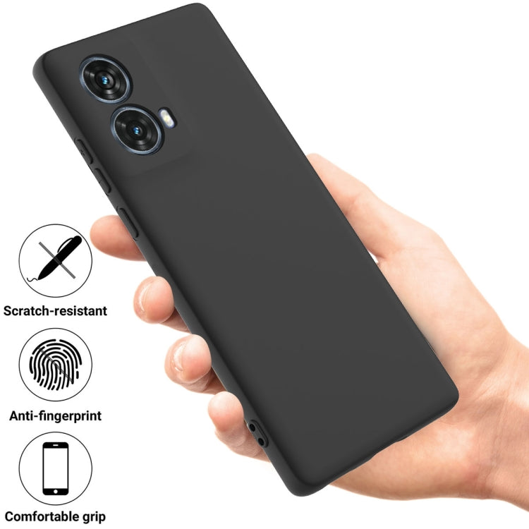 For Motorola S50 Neo Solid Color Liquid Silicone Dropproof Full Coverage Phone Case(Black)
