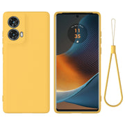For Motorola S50 Neo Solid Color Liquid Silicone Dropproof Full Coverage Phone Case(Yellow)