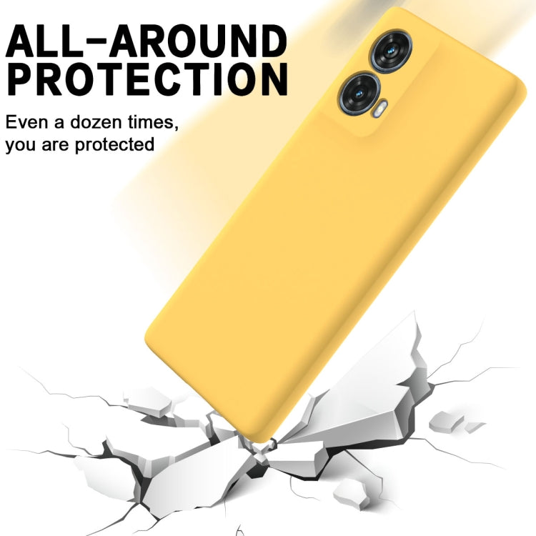 For Motorola S50 Neo Solid Color Liquid Silicone Dropproof Full Coverage Phone Case(Yellow)