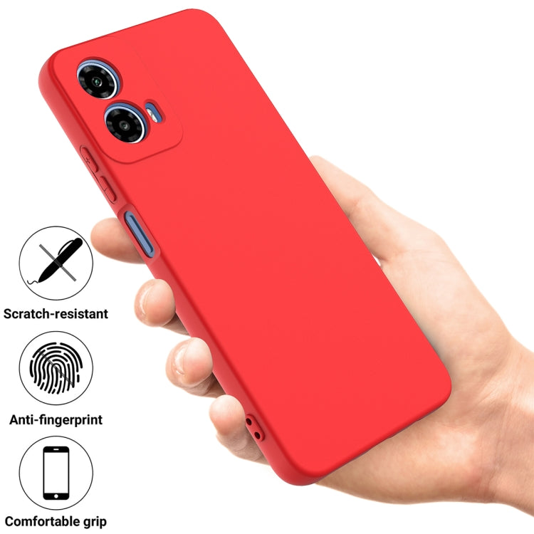 For Motorola Moto G45 Solid Color Liquid Silicone Dropproof Full Coverage Phone Case(Red)