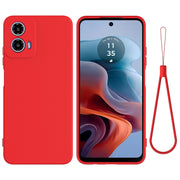 For Motorola Moto G45 Solid Color Liquid Silicone Dropproof Full Coverage Phone Case(Red)