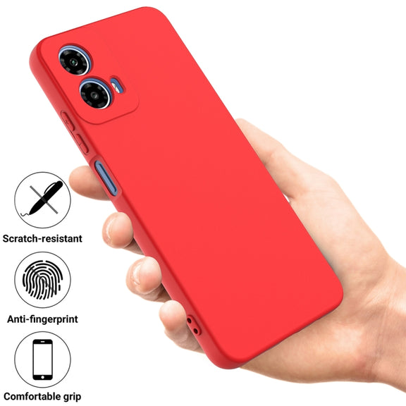 For Motorola Moto G45 Solid Color Liquid Silicone Dropproof Full Coverage Phone Case(Red)