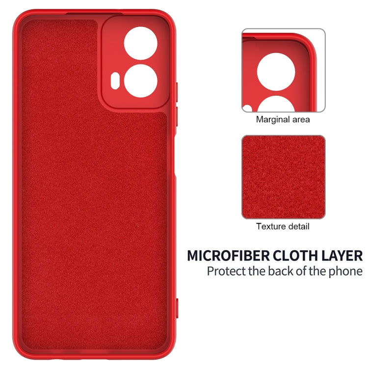 For Motorola Moto G45 Solid Color Liquid Silicone Dropproof Full Coverage Phone Case(Red)