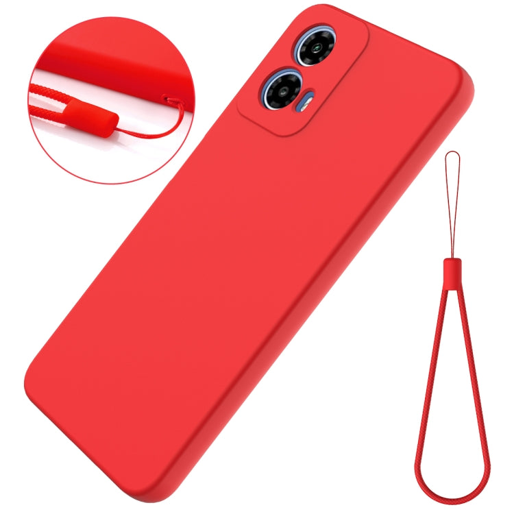 For Motorola Moto G45 Solid Color Liquid Silicone Dropproof Full Coverage Phone Case(Red)