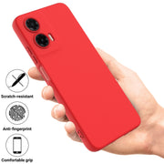 For Motorola Moto G35 Solid Color Liquid Silicone Dropproof Full Coverage Phone Case(Red)