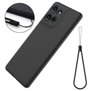 For Motorola Moto G75 Solid Color Liquid Silicone Dropproof Full Coverage Phone Case(Black)
