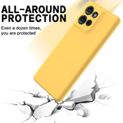 For Motorola Moto G75 Solid Color Liquid Silicone Dropproof Full Coverage Phone Case(Yellow)