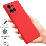 For Motorola Moto G75 Solid Color Liquid Silicone Dropproof Full Coverage Phone Case(Red)