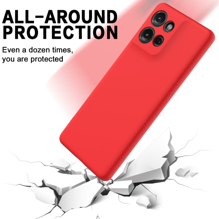 For Motorola Moto G75 Solid Color Liquid Silicone Dropproof Full Coverage Phone Case(Red)