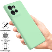 For Motorola Moto G75 Solid Color Liquid Silicone Dropproof Full Coverage Phone Case(Green)